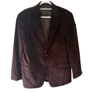 Club Room Dark Brown Corduroy Blazer Size 40S Office Business Casual Formal
